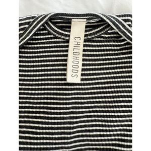 CHILDHOODS CLOTHING Newborn Knotted Sleeper Gray Striped EUC‎ Made In USA